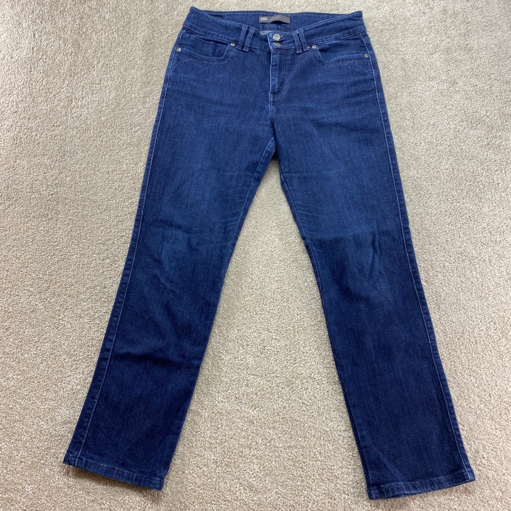 Levis Mid‎ Rise Skinny Jeans Women 10 S/C Dark Blue Denim Stretch Double Button